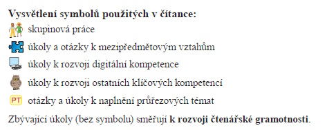 Vysvětlení symbolů použitých v čítance