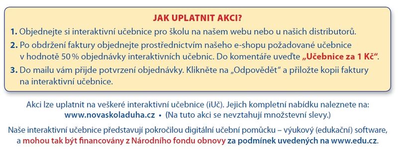 Jak uplatnit akci Učebnice za jednu korunu